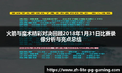 火箭与魔术精彩对决回顾2018年1月31日比赛录像分析与亮点总结